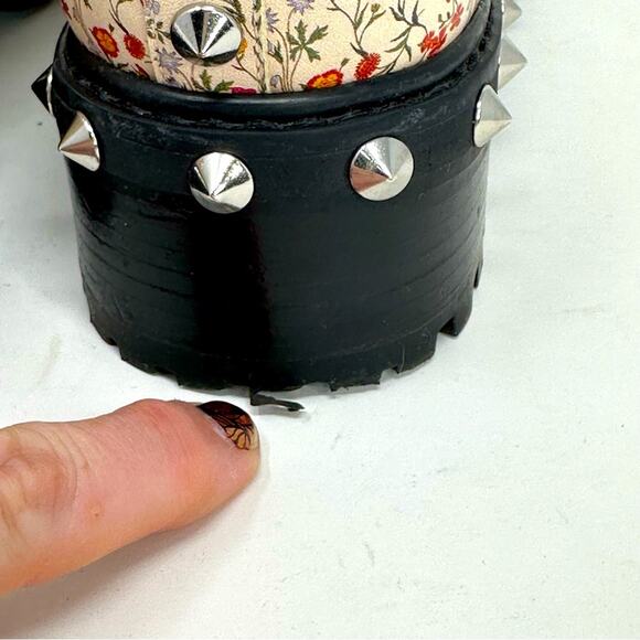 Schutz Andrea Lace Up Studded Floral Combat Boots - Picture 12 of 15